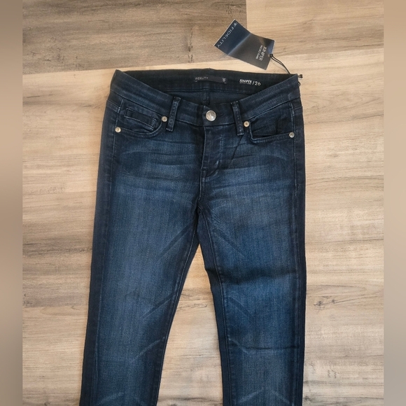 NWT Fidelity Juniper Dark Blue Micro Flare Jeans Size 26 - Picture 6 of 10